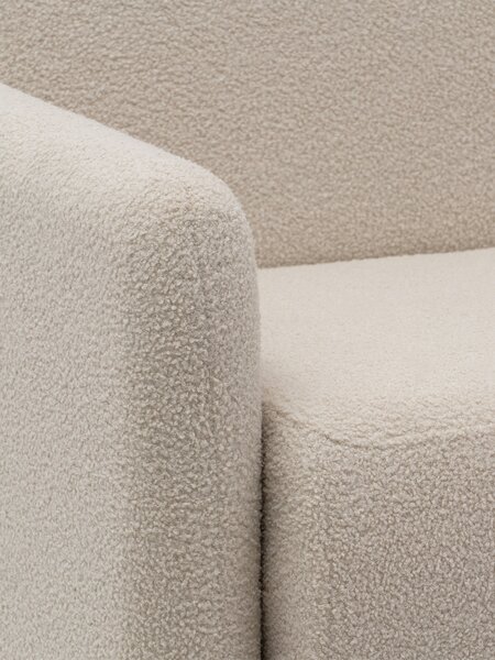 Sofa rozkładana Nido trzyosobowa 140 cm z pojemnikiem - jasny beżowy boucle Quelle 03