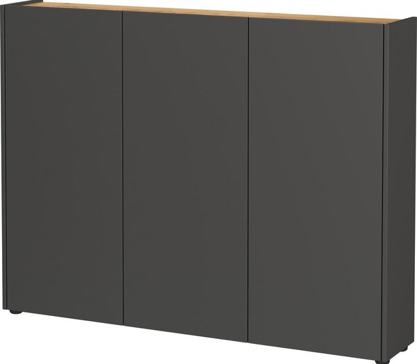 Antracytowa szafka w dekorze dębu 138x105x25 cm Libbiano – Germania