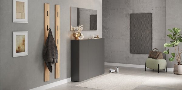 Antracytowa szafka w dekorze dębu 138x105x25 cm Libbiano – Germania