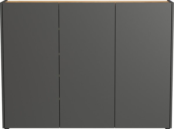 Antracytowa szafka w dekorze dębu 138x105x25 cm Libbiano – Germania