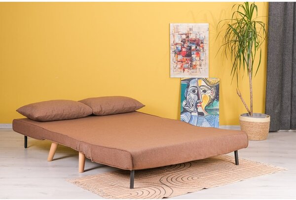 Brązowa rozkładana sofa 120 cm Folde – Artie