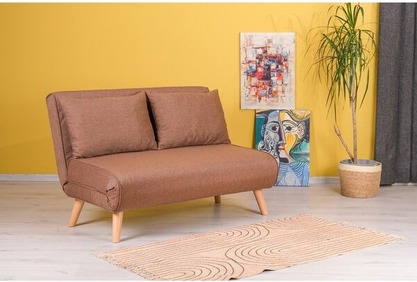 Brązowa rozkładana sofa 120 cm Folde – Artie
