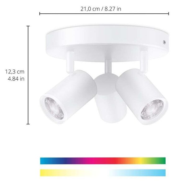 WiZ - Imageo 3 Lampa Sufitowa Round RGB White