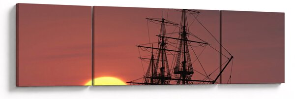 Obraz - Średniowieczny statek (170x50 cm)
