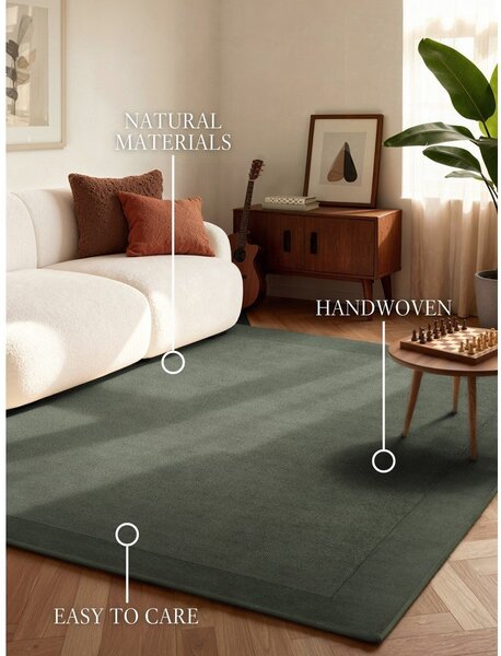 Ciemnozielony dywan z mieszanki wełny tkany ręcznie 80x150 cm Kari – Villeroy&Boch