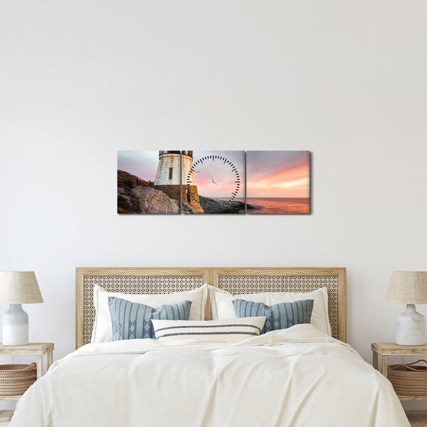 Obraz - Latarnia morska Castle Hill (z zegarem) (90x30 cm)