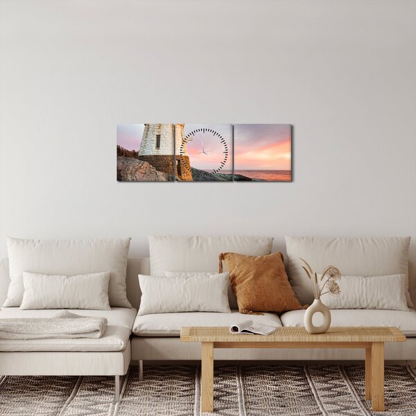 Obraz - Latarnia morska Castle Hill (z zegarem) (90x30 cm)