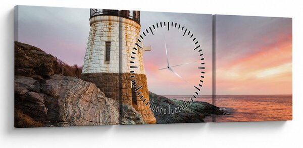 Obraz - Latarnia morska Castle Hill (z zegarem) (90x30 cm)