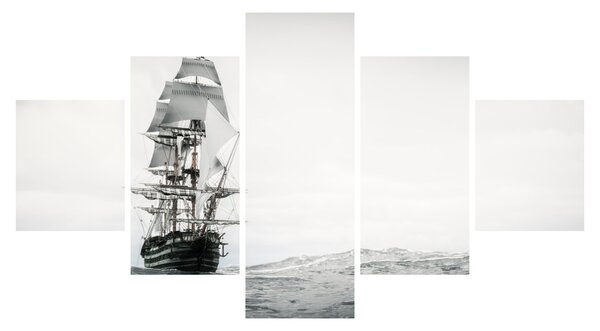Obraz - Statek płynący po oceanie (125x70 cm)