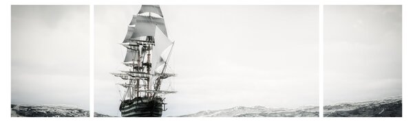 Obraz - Statek płynący po oceanie (170x50 cm)
