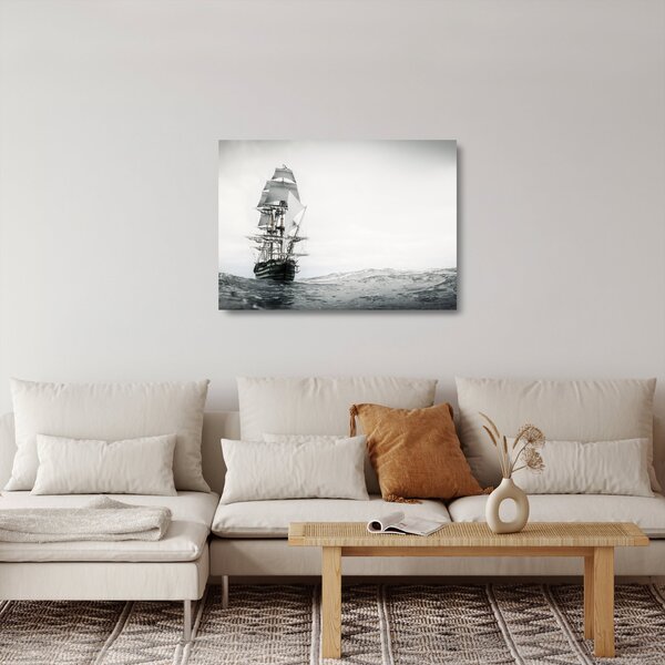 Obraz na szkle - Statek płynący po oceanie (70x50 cm)