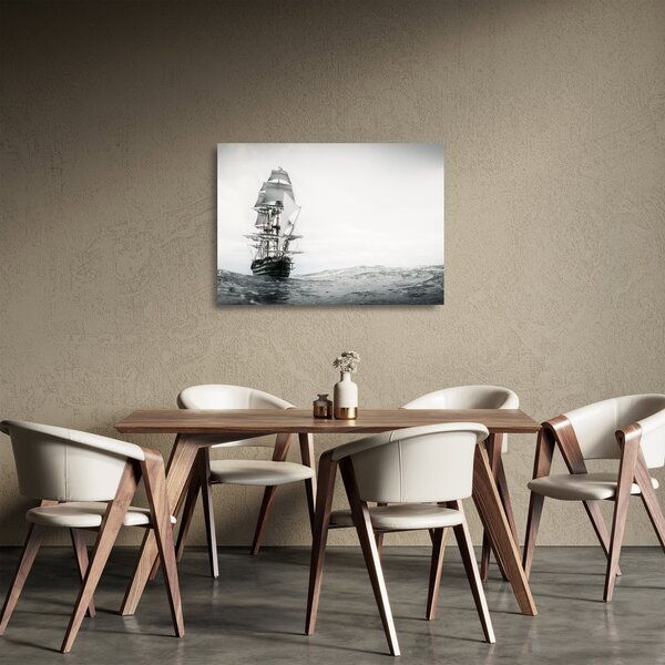 Obraz na szkle - Statek płynący po oceanie (70x50 cm)