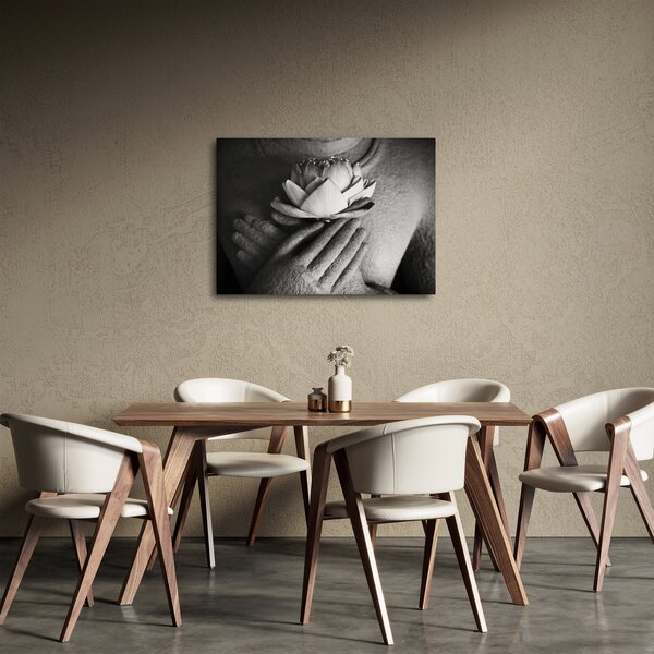 Obraz - Lotos w rękach Buddy (70x50 cm)