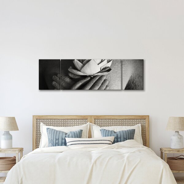 Obraz - Lotos w rękach Buddy (170x50 cm)