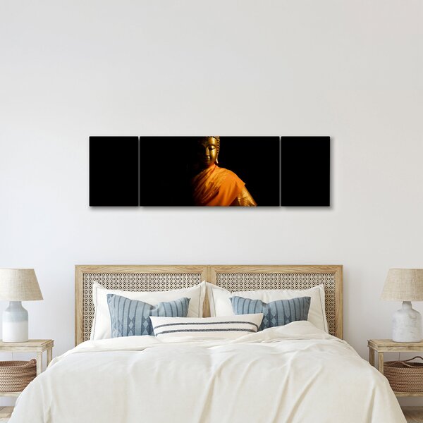 Obraz - Posąg Złotego Buddy (170x50 cm)