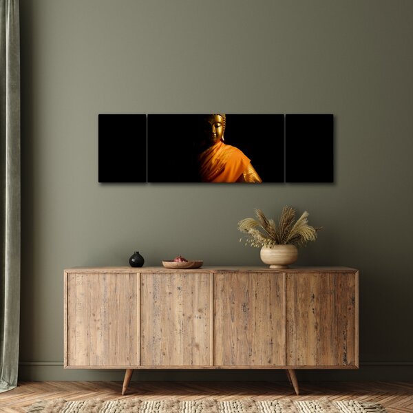 Obraz - Posąg Złotego Buddy (170x50 cm)