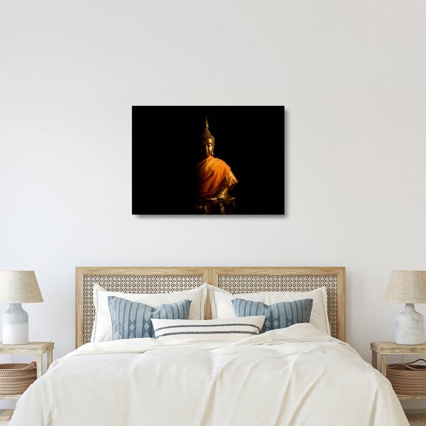 Obraz na szkle - Posąg Złotego Buddy (70x50 cm)