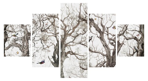 Obraz - Wzór lasu, rysunek (125x70 cm)