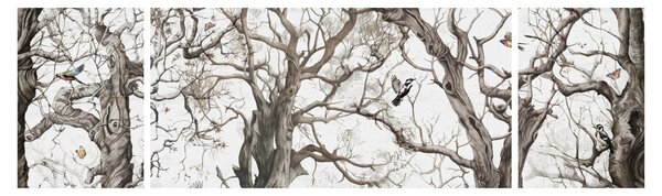 Obraz - Wzór lasu, rysunek (170x50 cm)
