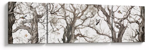 Obraz - Wzór lasu, rysunek (170x50 cm)