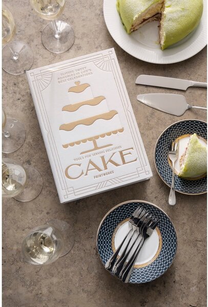 Widelczyki deserowe w biało-srebrnym kolorze ze stali nierdzewnej zestaw The Essentials Cake Tools – Printworks