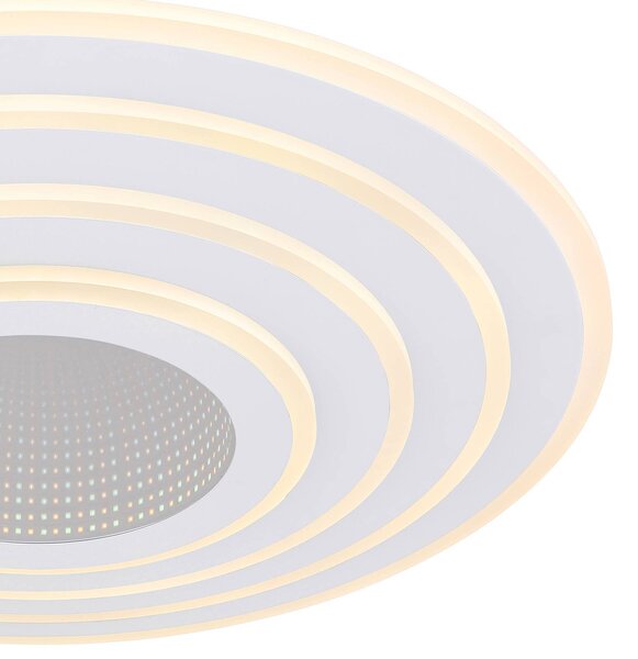 Globo Inteligentna lampa sufitowa LED Jocelyn, biała, CCT, pilot możliwość ściemniania, biały / opal, salon / jadalnia, metal