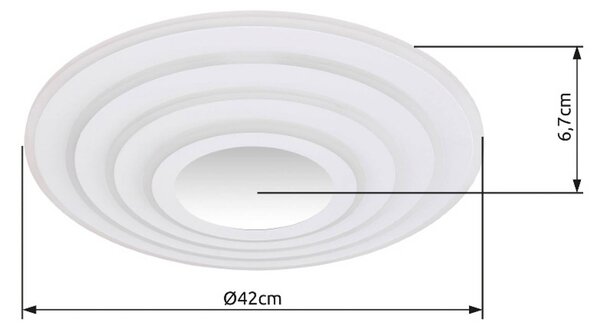 Globo Inteligentna lampa sufitowa LED Jocelyn, biała, CCT, pilot możliwość ściemniania, biały / opal, salon / jadalnia, metal