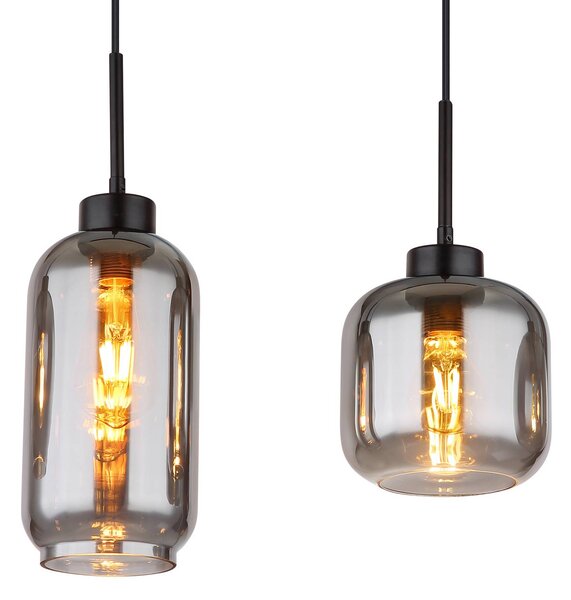 Globo Lampa wisząca Matt, możliwość ściemniania, aluminiowy / szary / cynkowy, salon / jadalnia, szkło