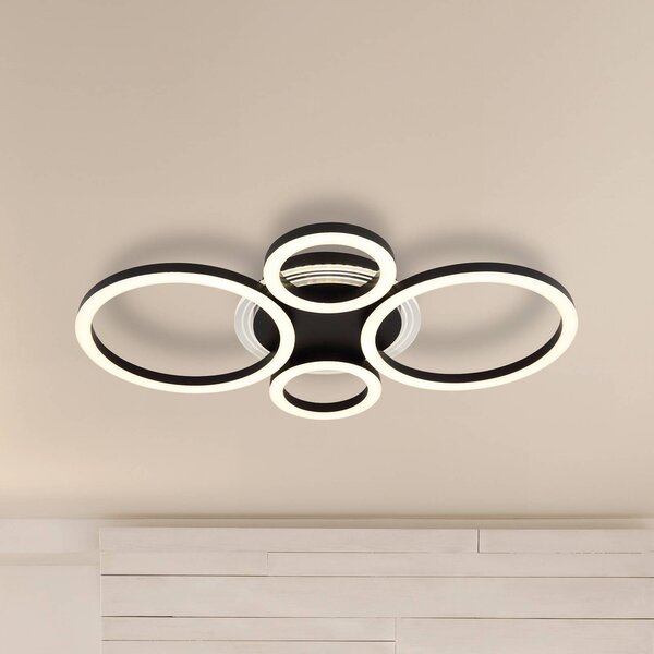 Globo Lampa sufitowa Loretta, czarny, salon / jadalnia, metal
