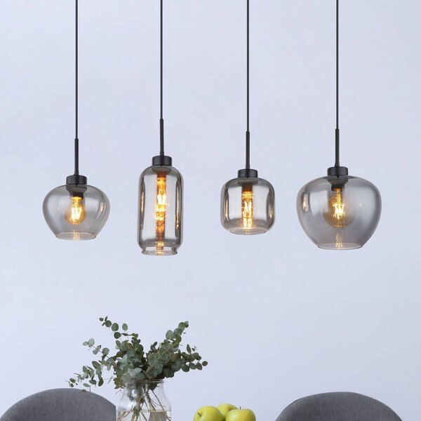 Globo Lampa wisząca Matt, możliwość ściemniania, aluminiowy / szary / cynkowy, salon / jadalnia, szkło
