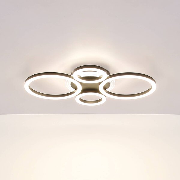 Globo Lampa sufitowa Loretta, czarny, salon / jadalnia, metal