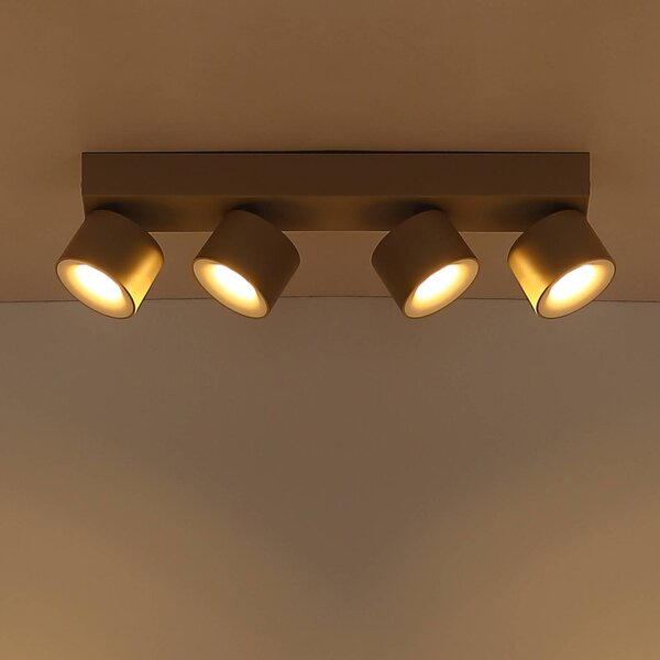 Globo Reflektor sufitowy LED Rae, kolor piaskowy, metalowy, 4-punktowa, 46 cm Rae, kremowy / amber, salon / jadalnia, metal