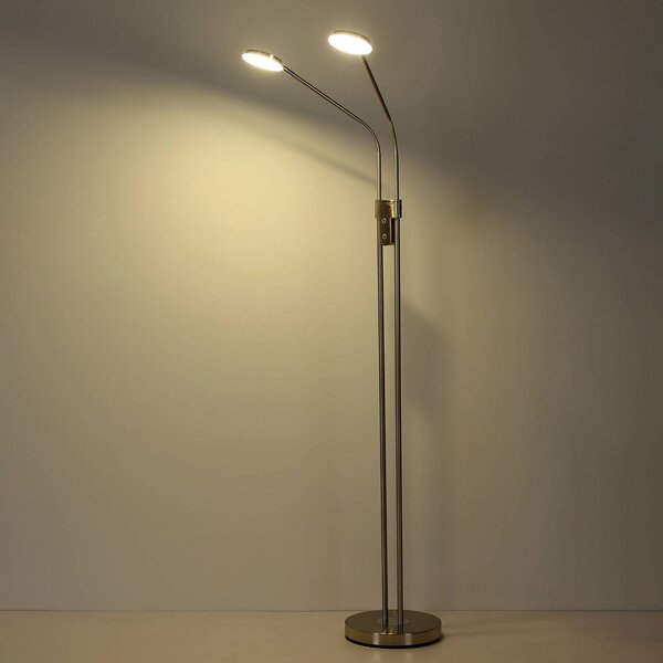 Globo Lampa stojąca Silvio, możliwość ściemniania, aluminiowy / szary / cynkowy, salon / jadalnia, metal