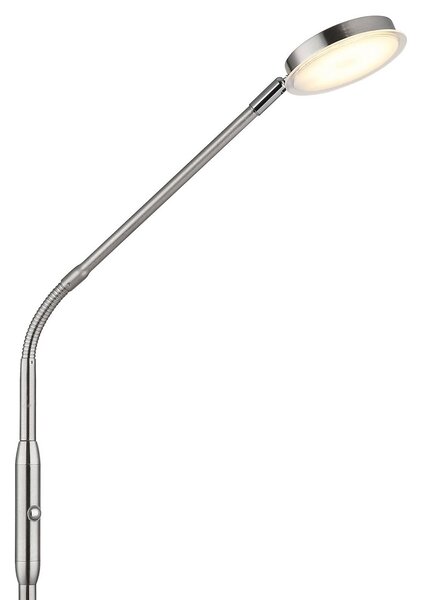 Globo Lampa stojąca Silvio, możliwość ściemniania, aluminiowy / szary / cynkowy, salon / jadalnia