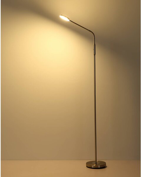Globo Lampa stojąca Silvio, możliwość ściemniania, aluminiowy / szary / cynkowy, salon / jadalnia