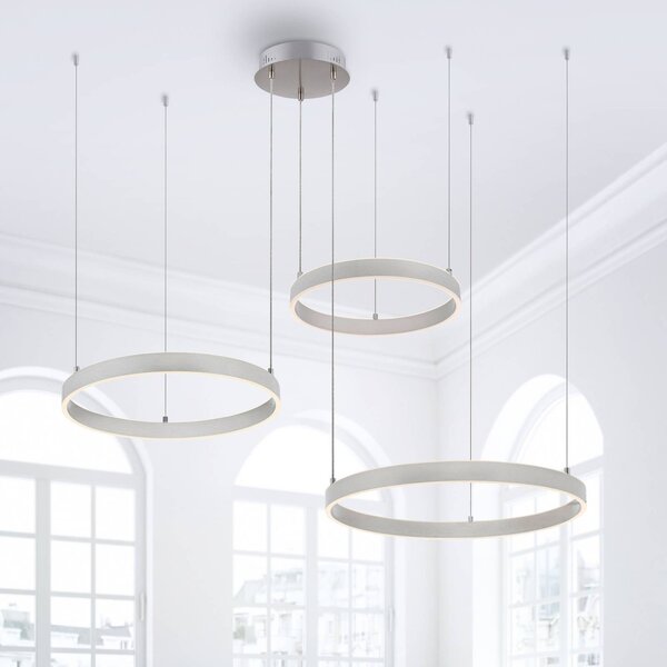 JUST LIGHT. GmbH Lampa wisząca Lilluti, możliwość ściemniania, aluminiowy / szary / cynkowy, salon / jadalnia, metal, nowoczesny