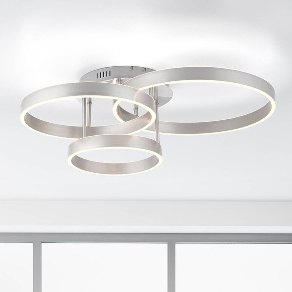 JUST LIGHT. GmbH Lampa sufitowa Lilluti, możliwość ściemniania, aluminiowy / szary / cynkowy, salon / jadalnia, metal, nowoczesny