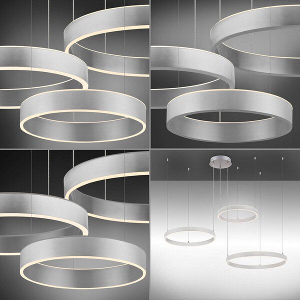 JUST LIGHT. GmbH Lampa wisząca Lilluti, możliwość ściemniania, aluminiowy / szary / cynkowy, salon / jadalnia, metal, nowoczesny
