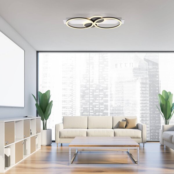 JUST LIGHT. GmbH Lampa sufitowa Trooper, biały / opal, salon / jadalnia, metal, nowoczesny