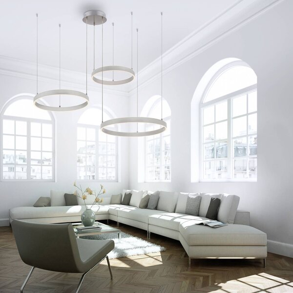 JUST LIGHT. GmbH Lampa wisząca Lilluti, możliwość ściemniania, aluminiowy / szary / cynkowy, salon / jadalnia, metal, nowoczesny