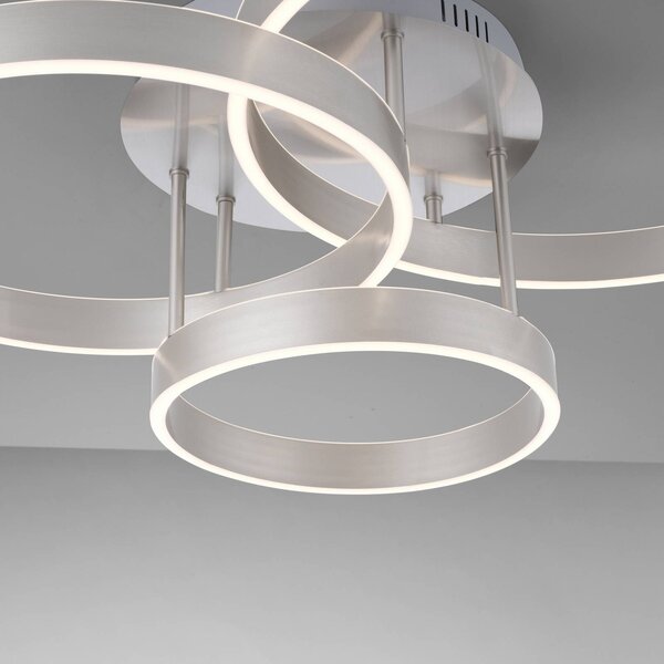 JUST LIGHT. GmbH Lampa sufitowa Lilluti, możliwość ściemniania, aluminiowy / szary / cynkowy, salon / jadalnia, metal, nowoczesny