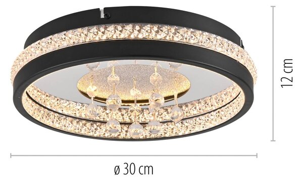JUST LIGHT. GmbH Lampa sufitowa Hanni, czarny, salon / jadalnia, metal, nowoczesny