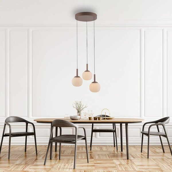JUST LIGHT. GmbH Lampa wisząca Nami, możliwość ściemniania, brązowy / rdzawy, salon / jadalnia, metal