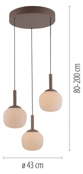 JUST LIGHT. GmbH Lampa wisząca Nami, możliwość ściemniania, brązowy / rdzawy, salon / jadalnia, metal