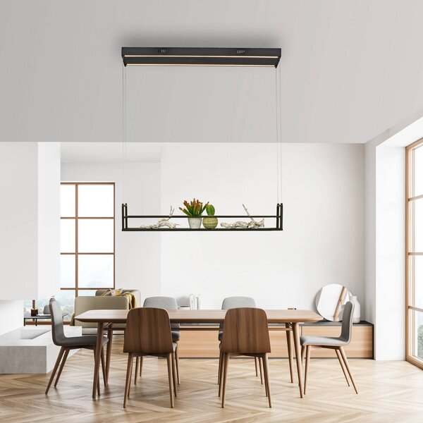 JUST LIGHT. GmbH Lampa wisząca Sontura, czarny, salon / jadalnia, metal, nowoczesny