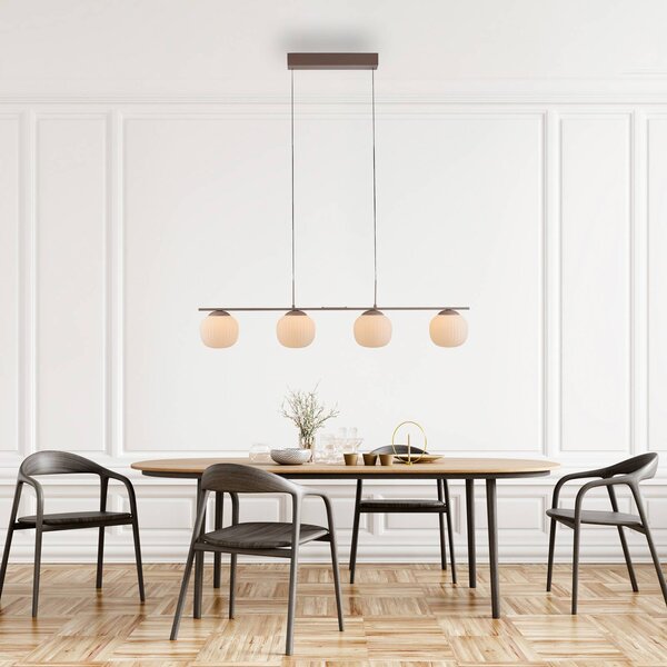 JUST LIGHT. GmbH Lampa wisząca Nami, możliwość ściemniania, brązowy / rdzawy, salon / jadalnia, metal