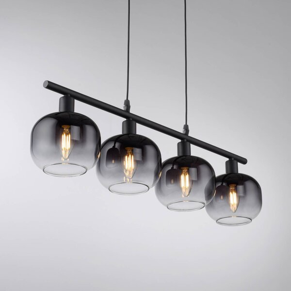 JUST LIGHT. GmbH Lampa wisząca Zea, czarny, salon / jadalnia, metal, nowoczesny