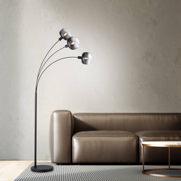 JUST LIGHT. GmbH Lampa stojąca Zea, czarny, salon / jadalnia, metal, nowoczesny