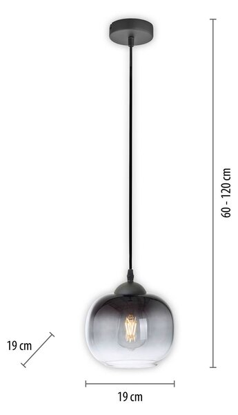 JUST LIGHT. GmbH Lampa wisząca Zea, czarny, salon / jadalnia, metal, nowoczesny