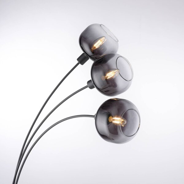 JUST LIGHT. GmbH Lampa stojąca Zea, czarny, salon / jadalnia, metal, nowoczesny